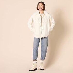 NWOT GOODTHREADS Cream Teddy Sherpa-Lined Jacket